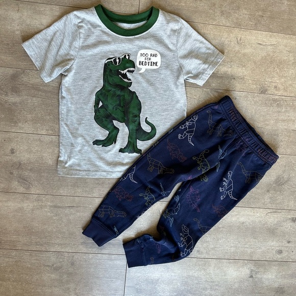 Toddler Boy Pajamas Set Dinosaur Too Rad for Bedtime Cat & Jack / Carter’s - Picture 1 of 8